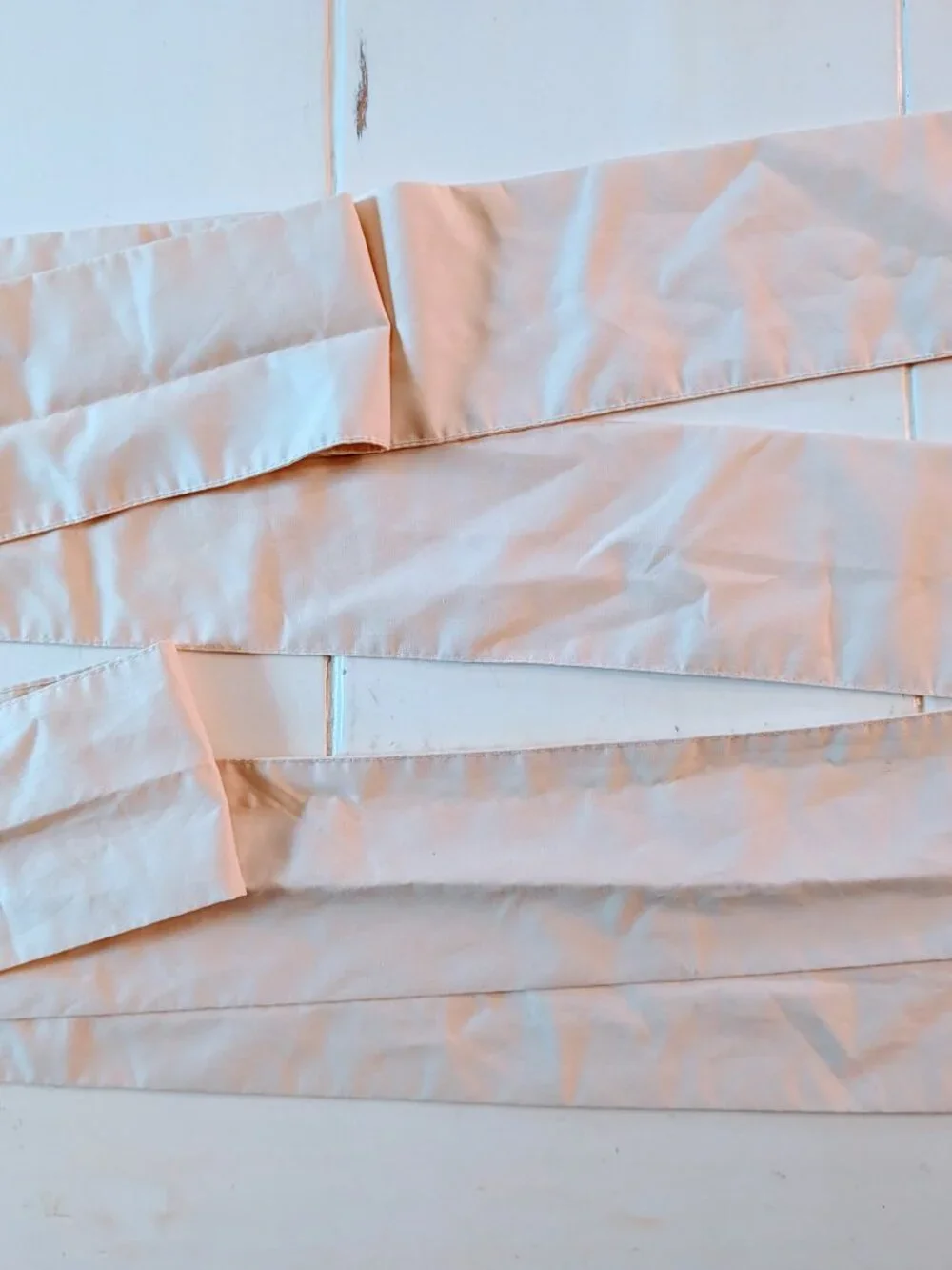 VTG Set of 6 Sears Ruffled Cream Curtains Panels w/ Tie Backs 64X48 3 Windows